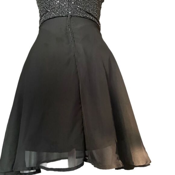 ❣️5/$50 Charlotte Russe Sequin Midi Black Cocktail Dress, with silver sequins - Picture 3 of 4